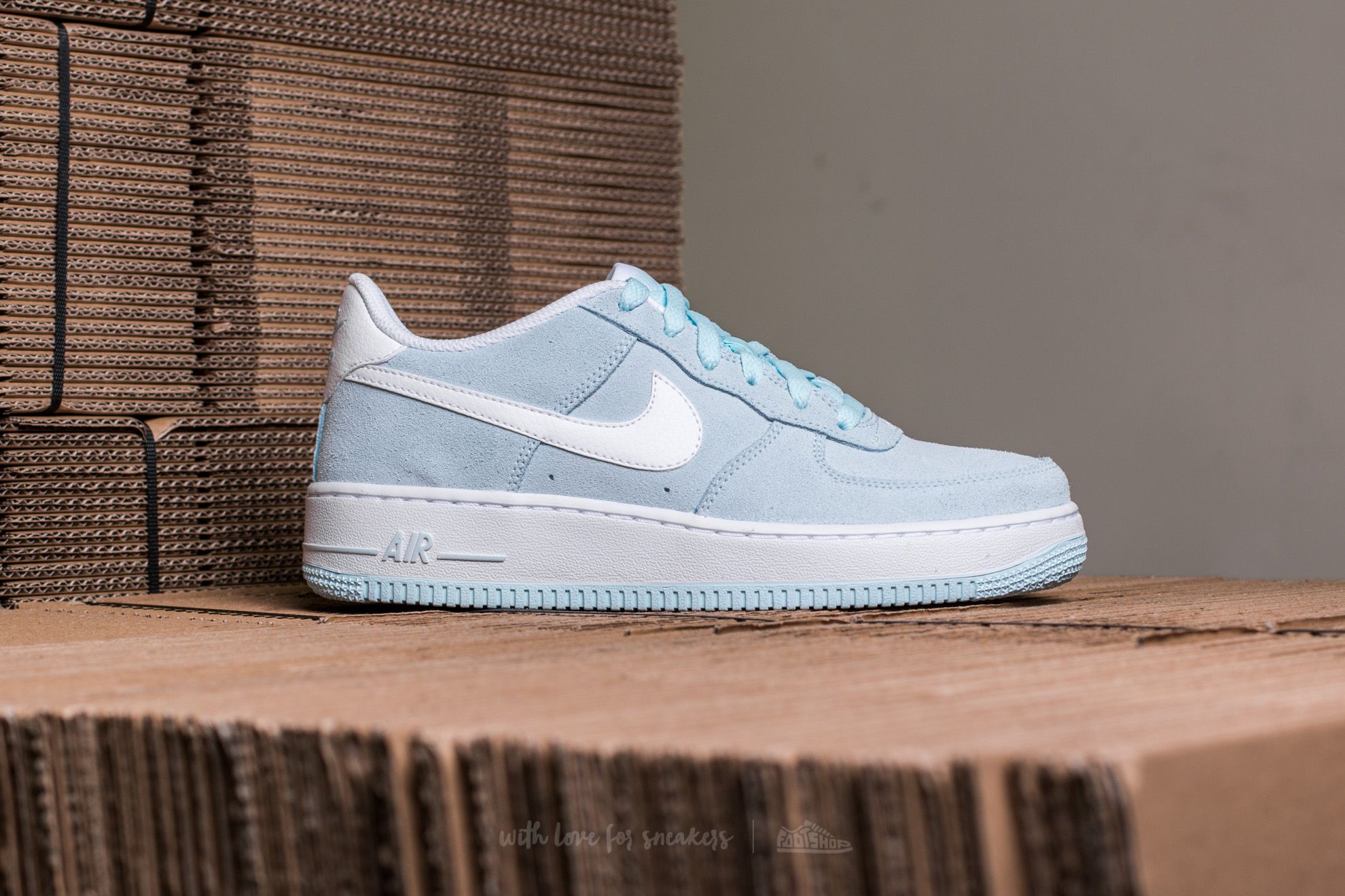 Vaikų sportbačiai ir batai Nike Air Force 1 (GS) Glacier Blue/ White