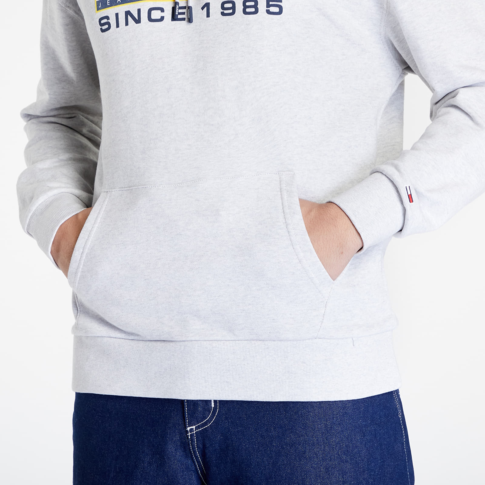 Mikiny Tommy Jeans Reg Athletic Log Hoodie Grey