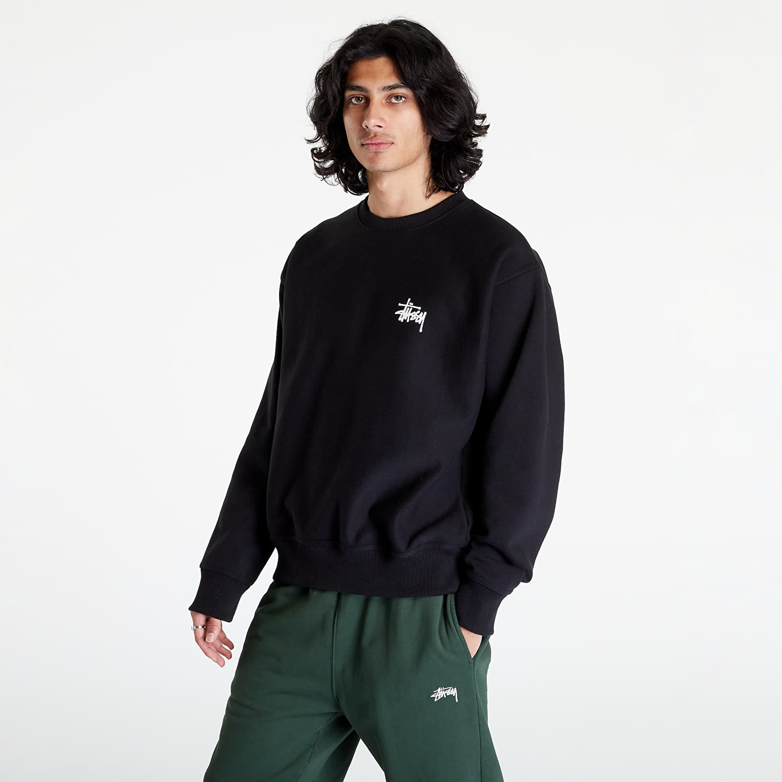 Stussy black sweatshirt sale