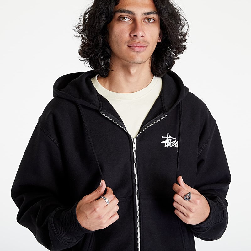 Stüssy Basic Stüssy Zip Hoodie Black | Footshop