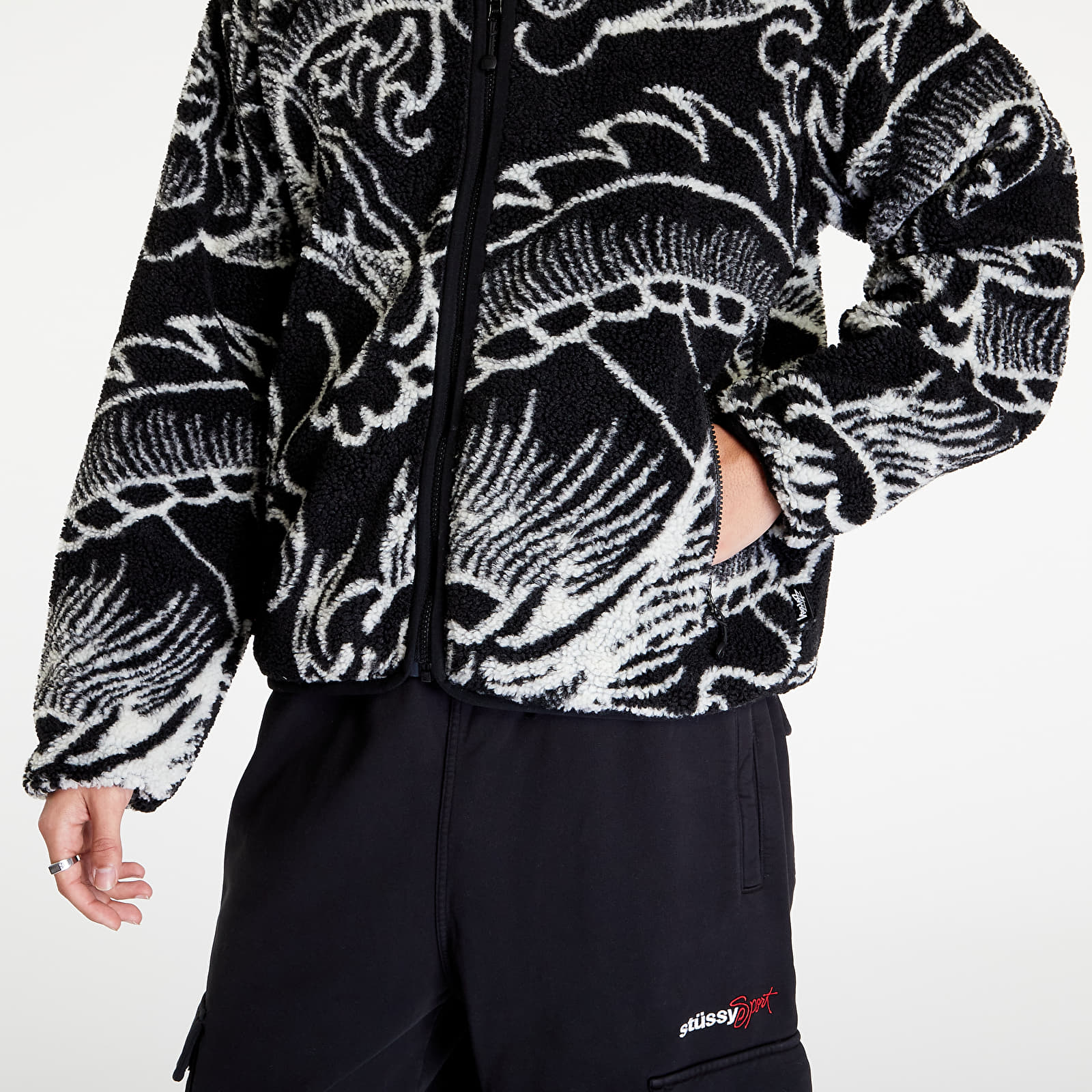 Jackets Stüssy Dragon Sherpa Jacket Black