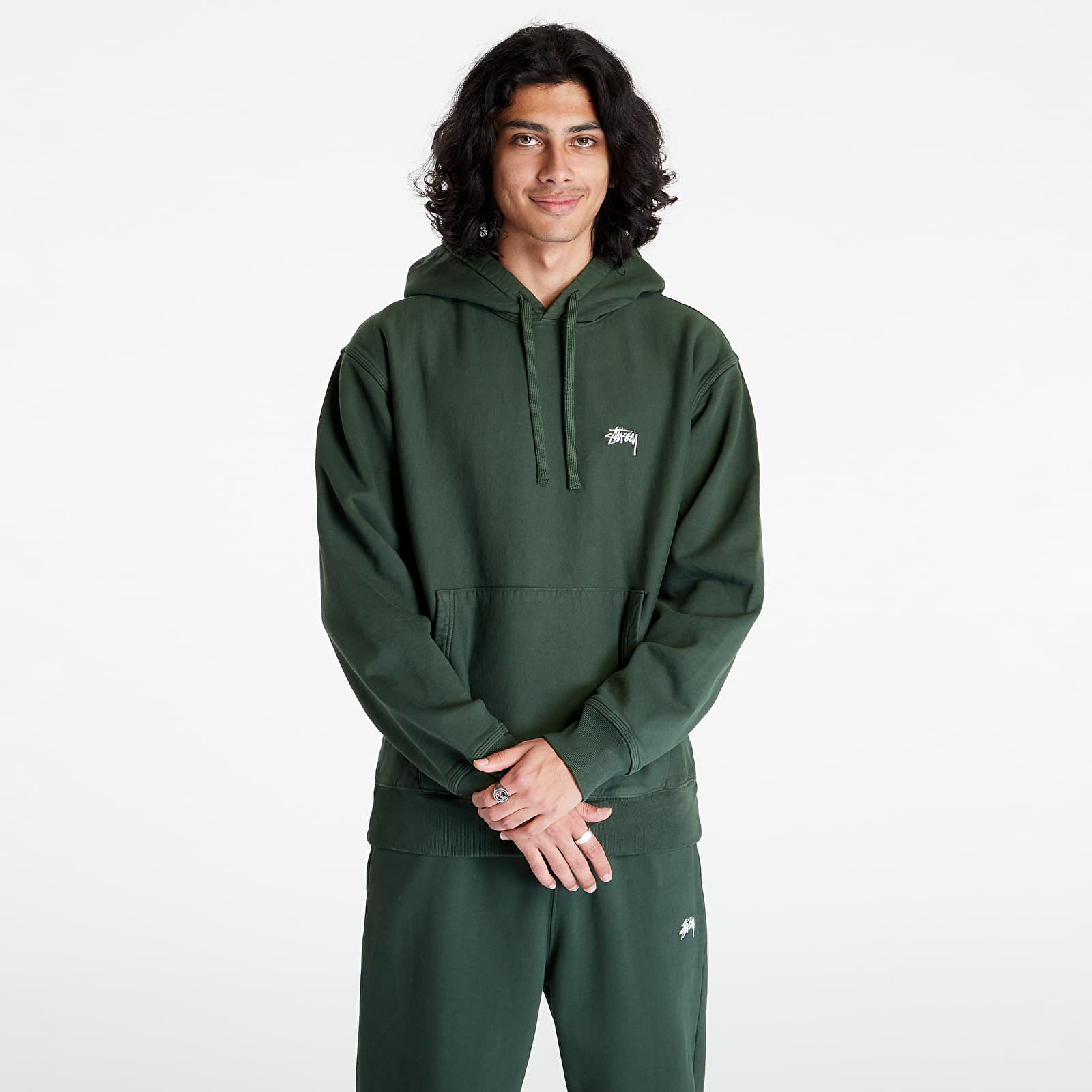 Džemperiai su gobtuvais ir džemperiai Stüssy Stock Logo Hoodie Forest