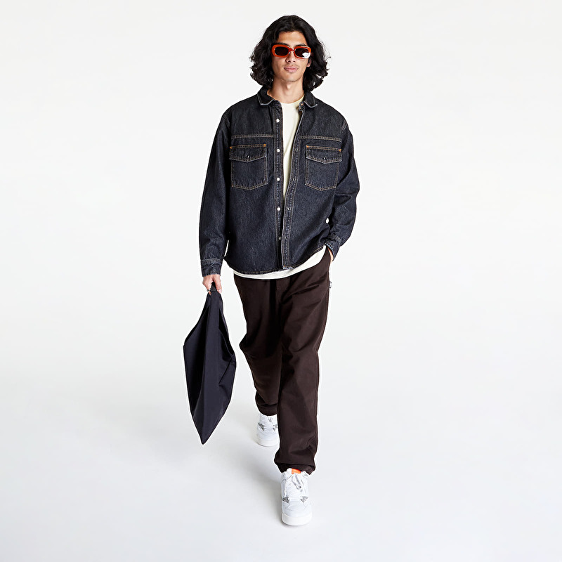 Košile Stüssy Boxy Western Denim Shirt Washed Black