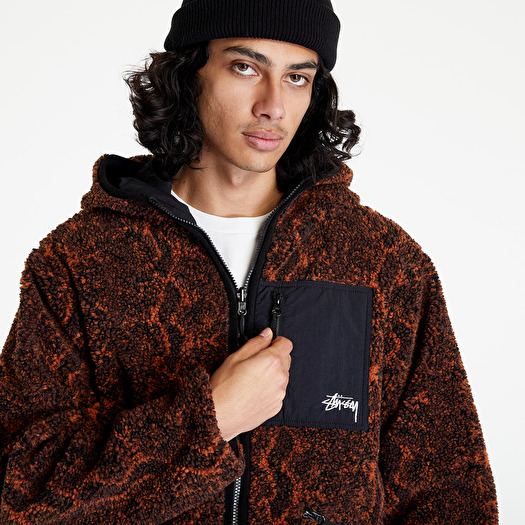 Jackets and Coats Stüssy Snake Jacquard Sherpa Jacket Brown Footshop