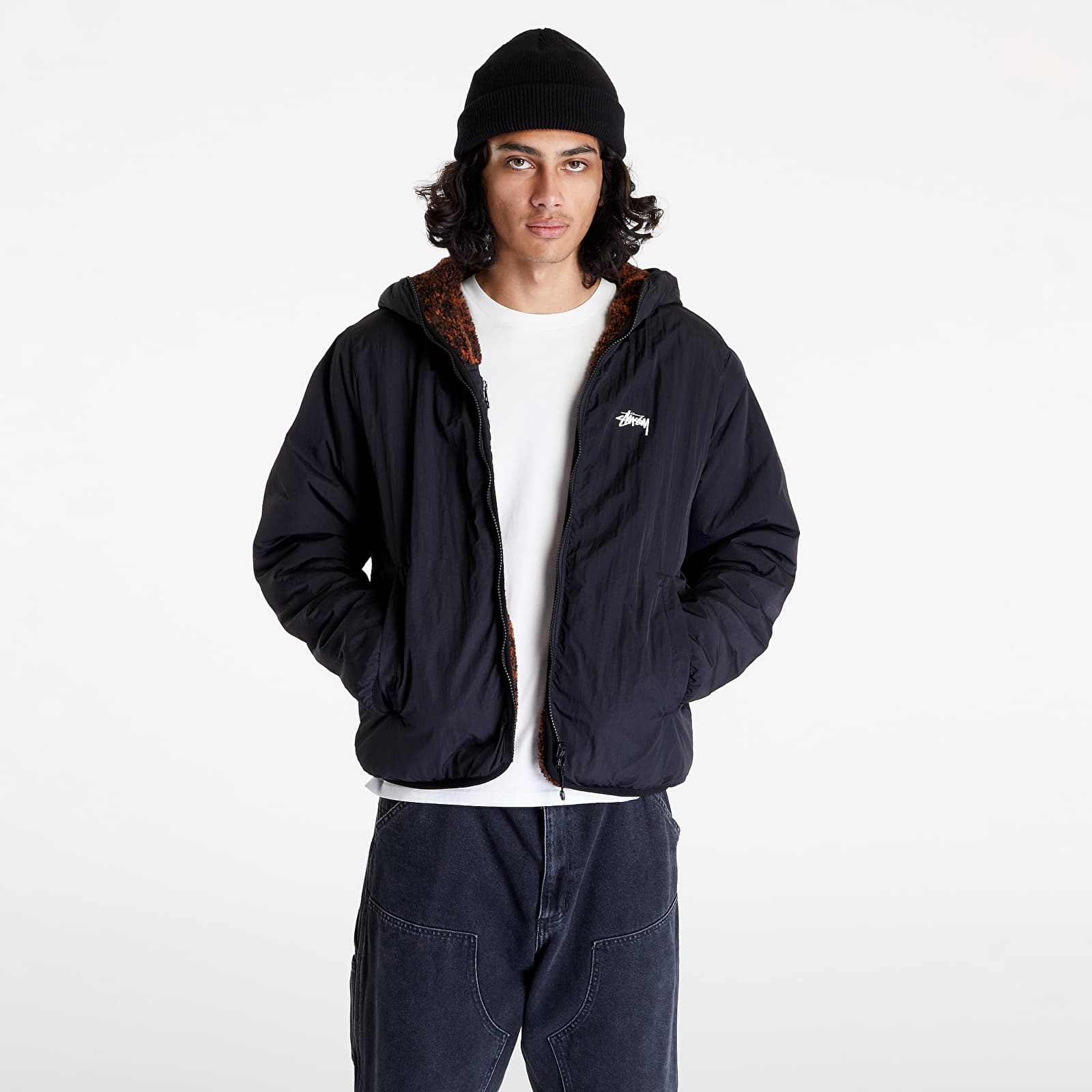 Jackets and Coats Stüssy Snake Jacquard Sherpa Jacket Brown Jackets and Coats Stüssy Snake Jacquard Sherpa Jacket Brown