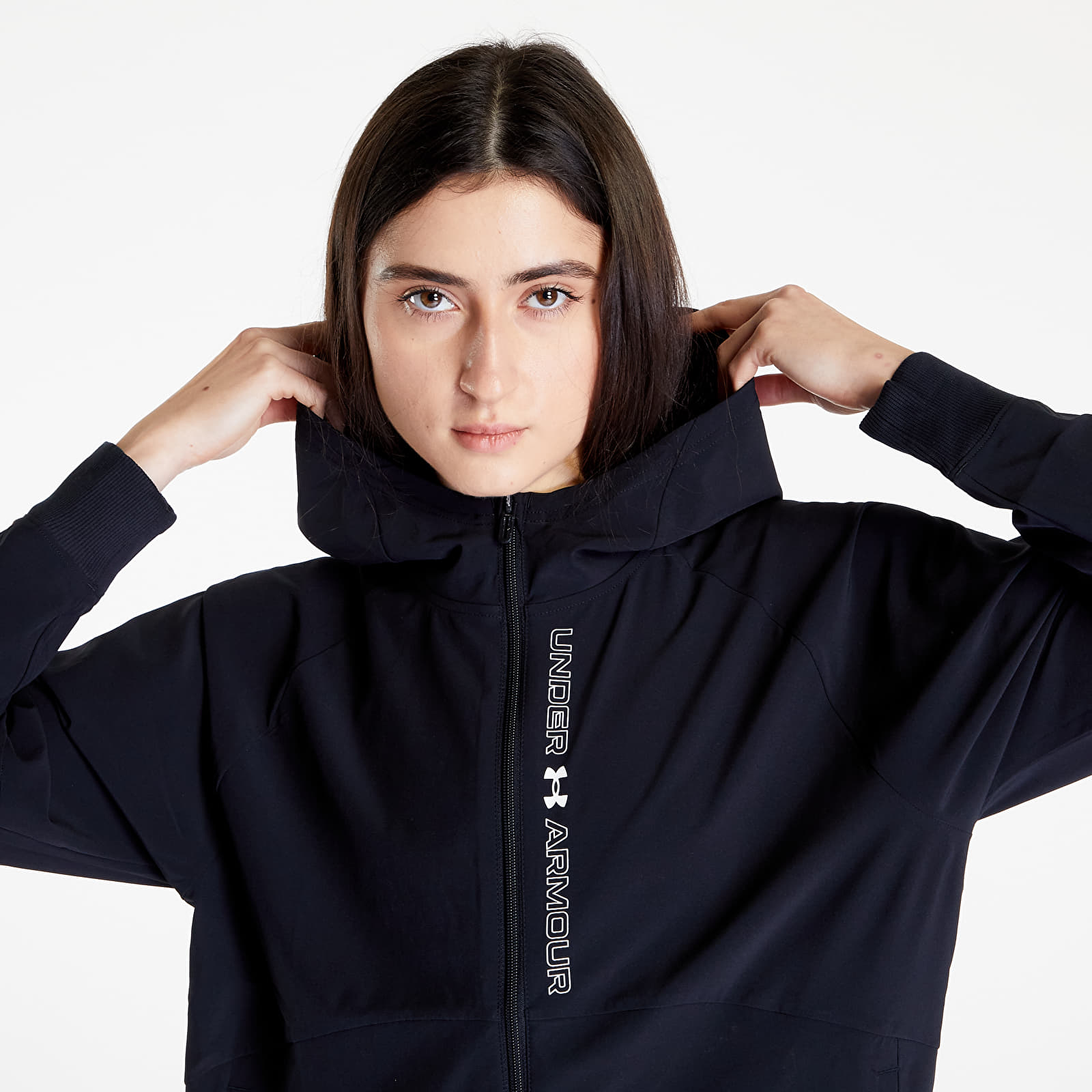 Black and white under armour jacket sales