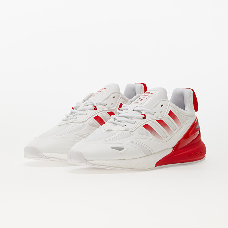 adidas ZX 2K BOOST 2.0 Ftw White/ Silver Metalic/ Vivid Red | Footshop