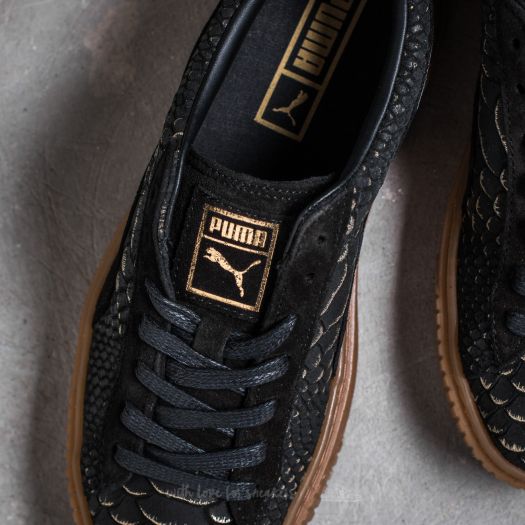 Puma suede platform gold noir outlet
