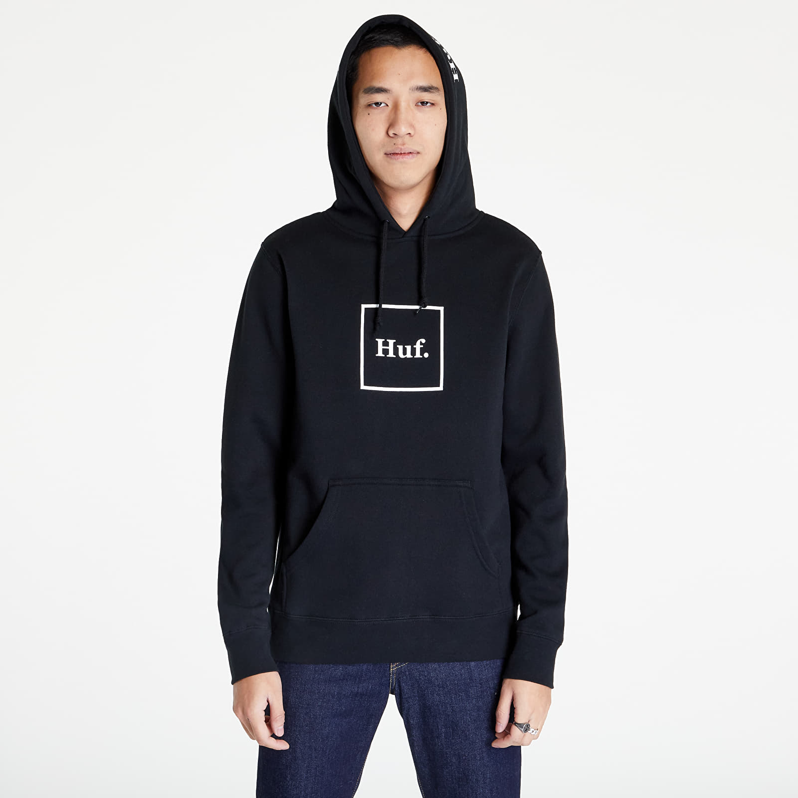 Sweatshirts HUF Essentials Box Logo P/O Hoodie Black