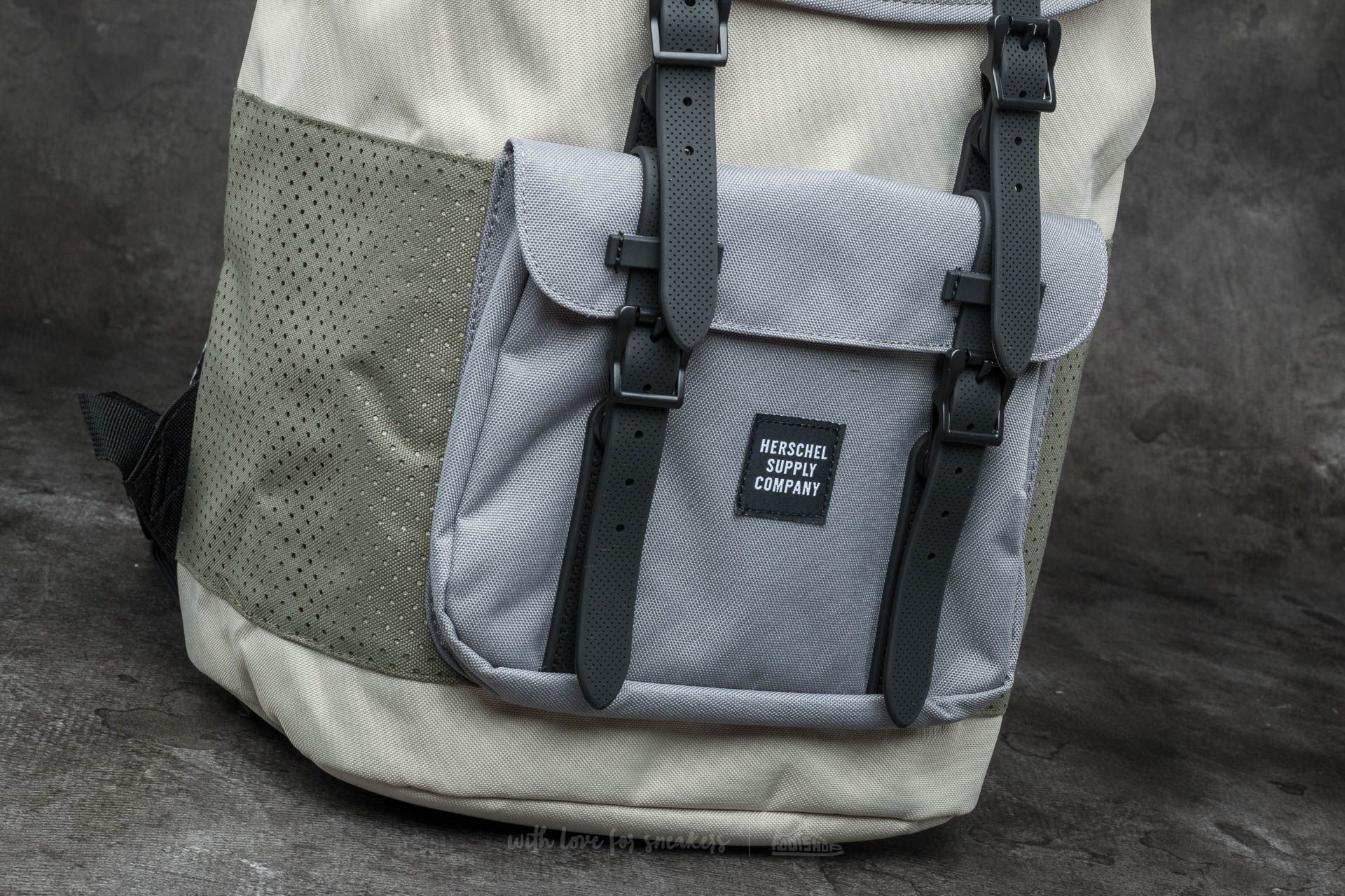 Accessories Herschel Supply Co. Little America Backpack Pelican/ Deep Lichen Green/ Black Rubber