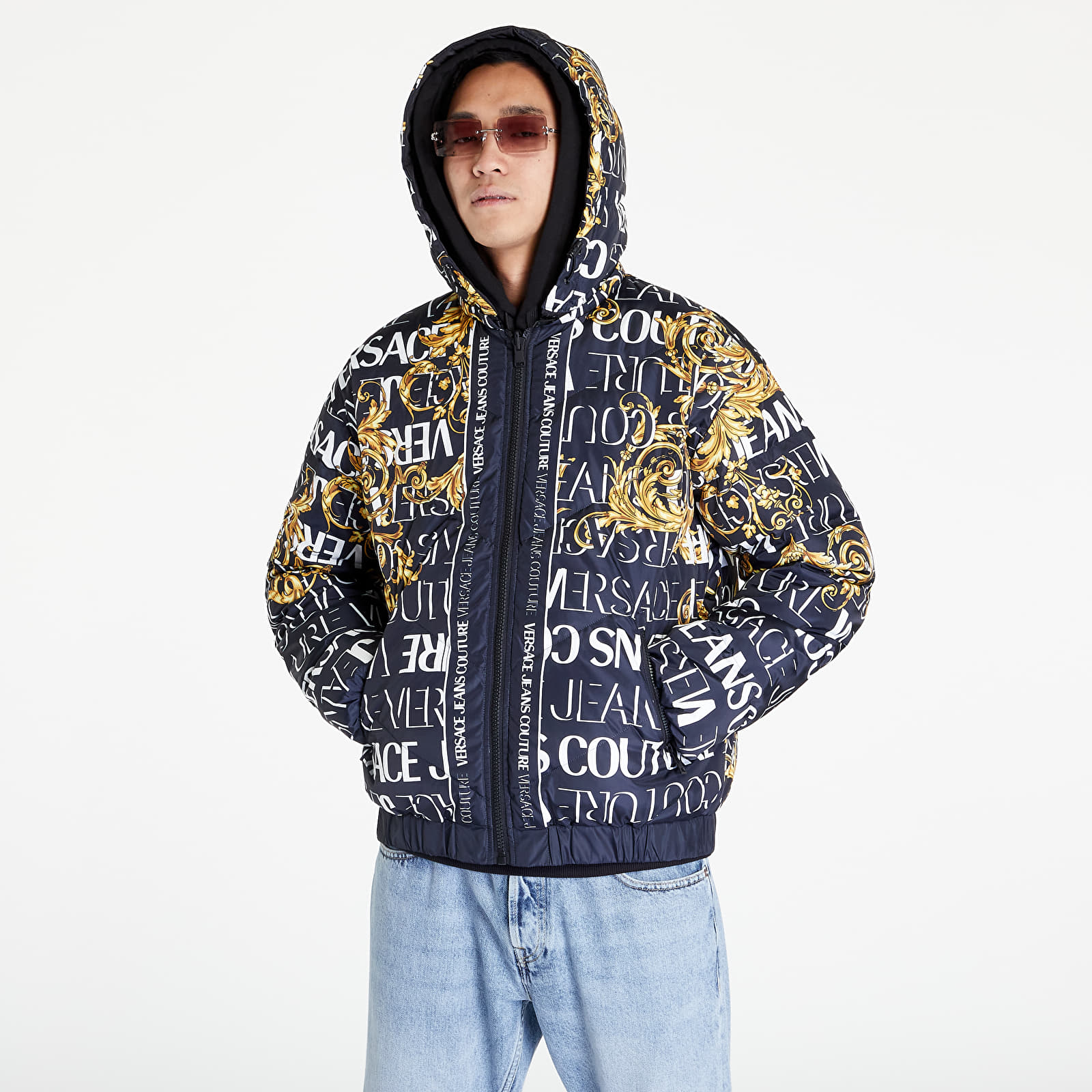 Jackets and Coats Versace Jeans Couture Revers Pr Placed Logo Jacket Black/ Gold