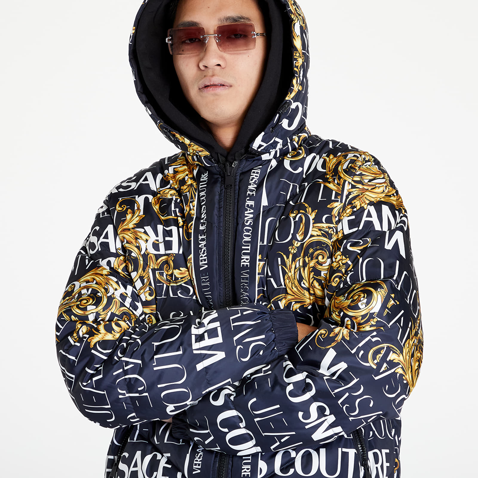 Jackets and Coats Versace Jeans Couture Revers Pr Placed Logo Jacket Black/ Gold