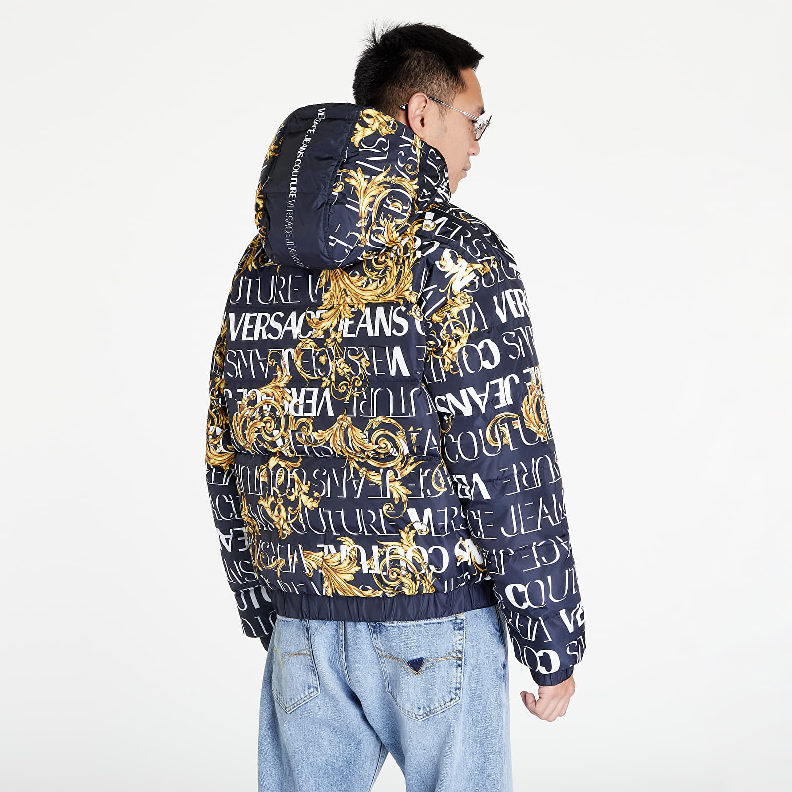 Jackets and Coats Versace Jeans Couture Revers Pr Placed Logo Jacket Black/ Gold