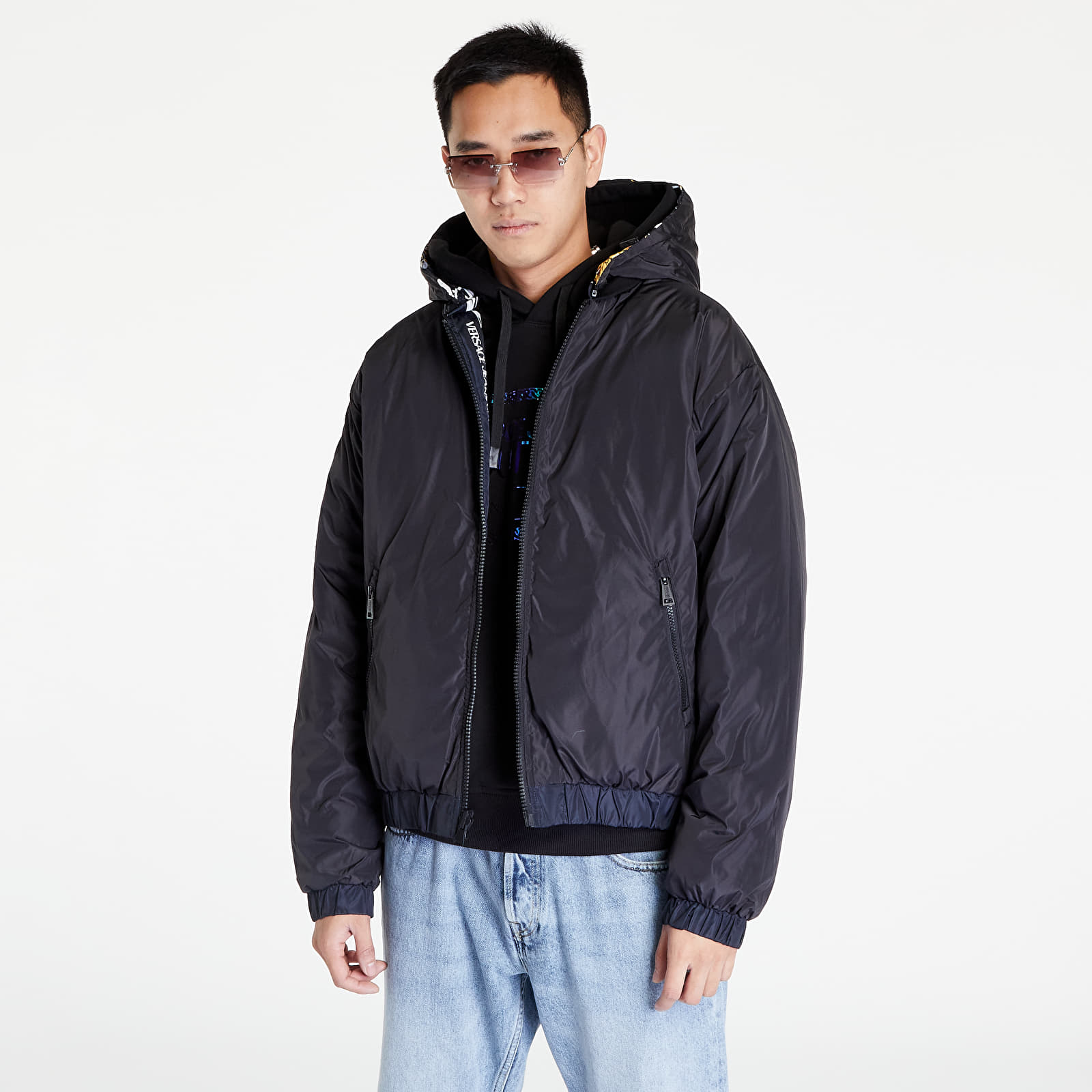 Jackets and Coats Versace Jeans Couture Revers Pr Placed Logo Jacket Black/ Gold