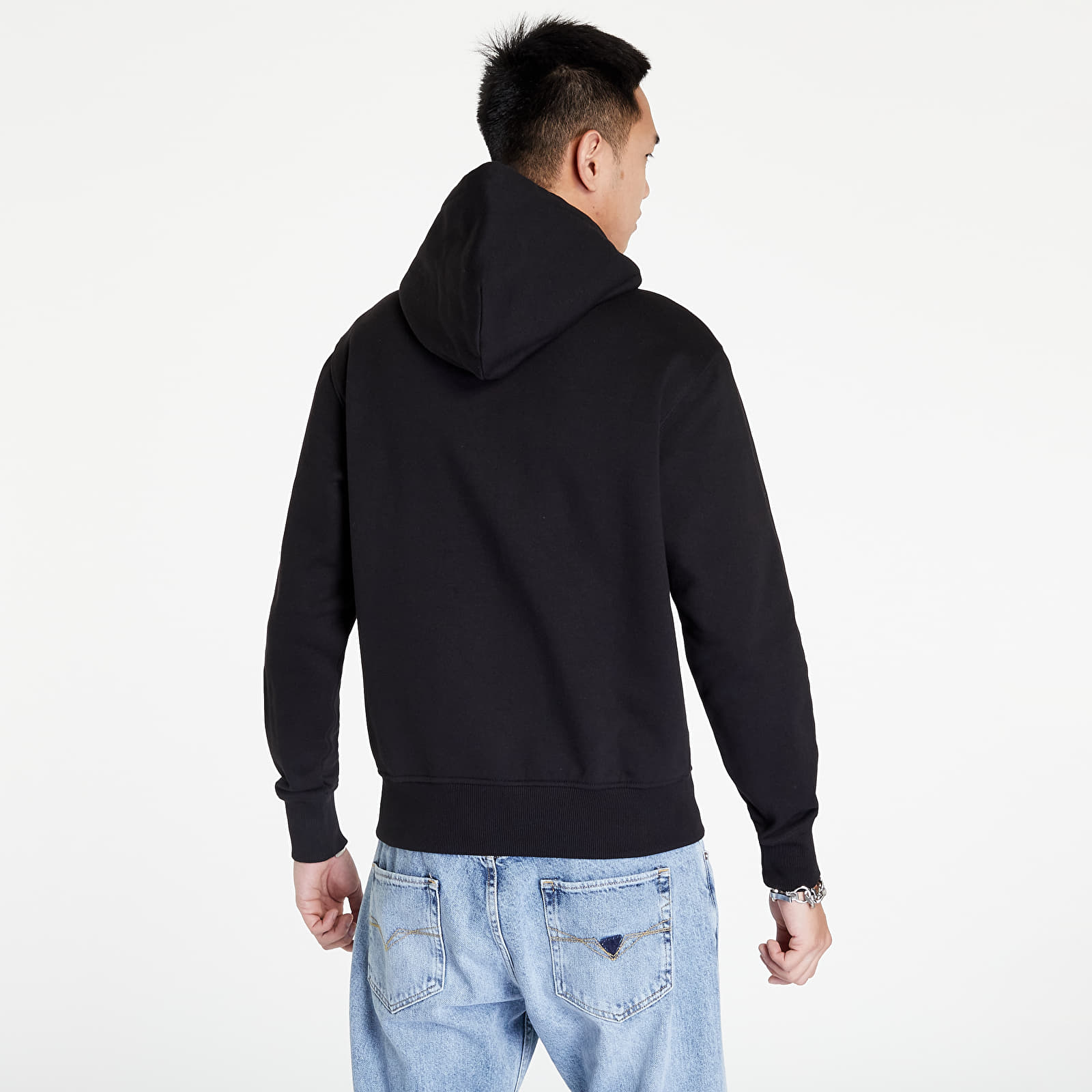 Jope in puloverji  Versace Jeans Couture R Logo Petrol Brushed Sweatshirt Black