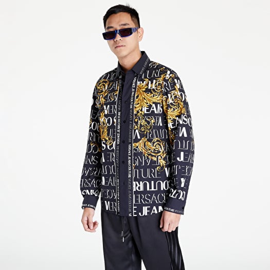 Shirts Versace Jeans Couture R Panel Logo Baroque Shirt Black/ Gold