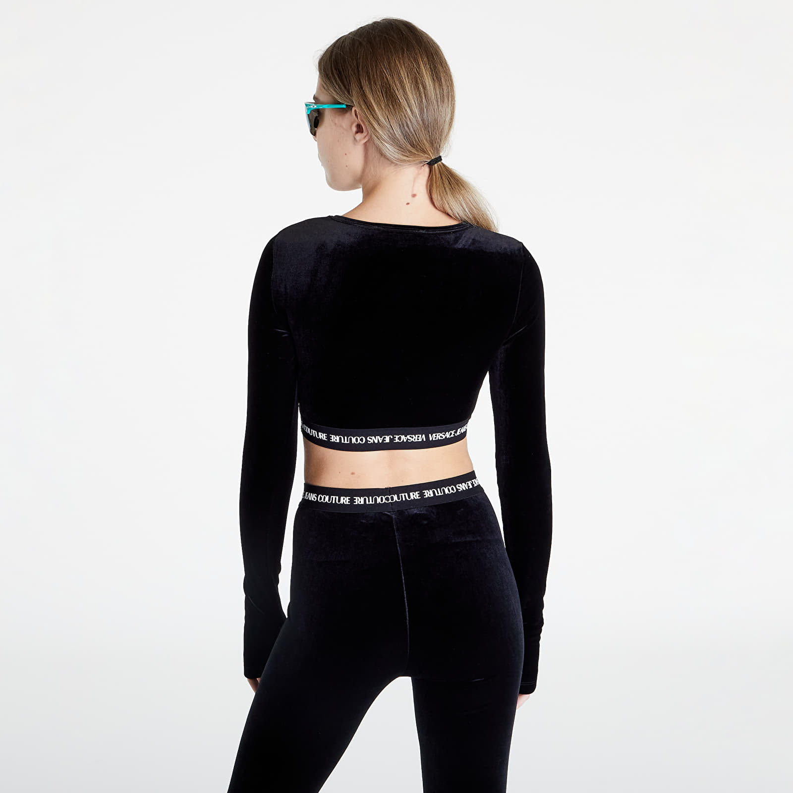 T-shirts Versace Jeans Couture Velvet Stretch T-Shirt Black