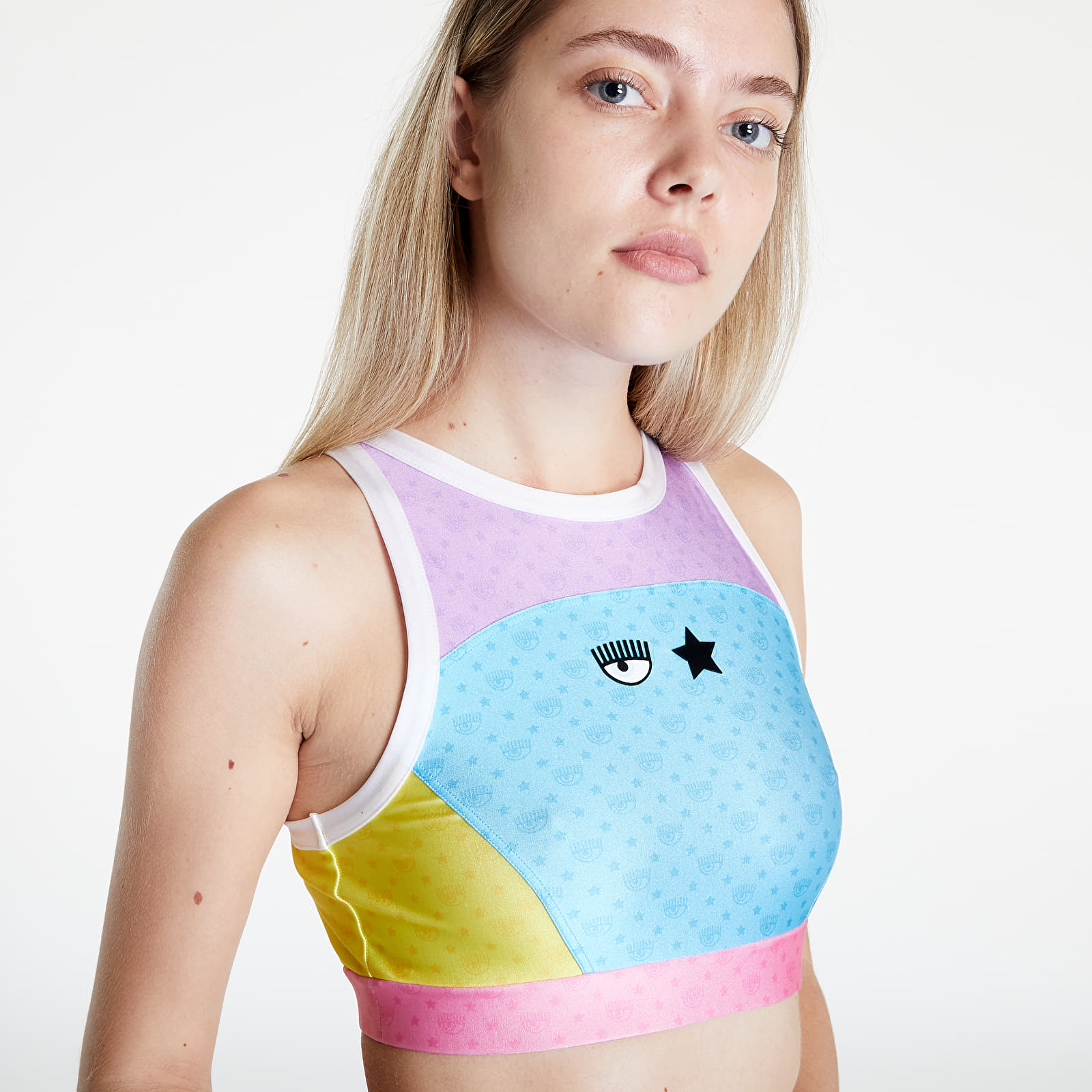 Tops Chiara Ferragni Logomania Patchwork Top Bachelor Button