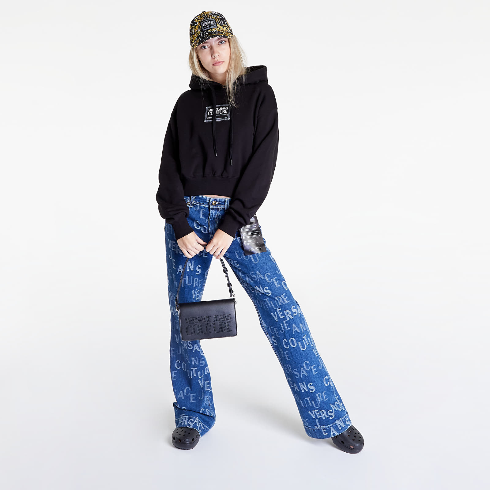 Jope in puloverji Versace Jeans Couture O Piece Nr Label Sweatshirt Black