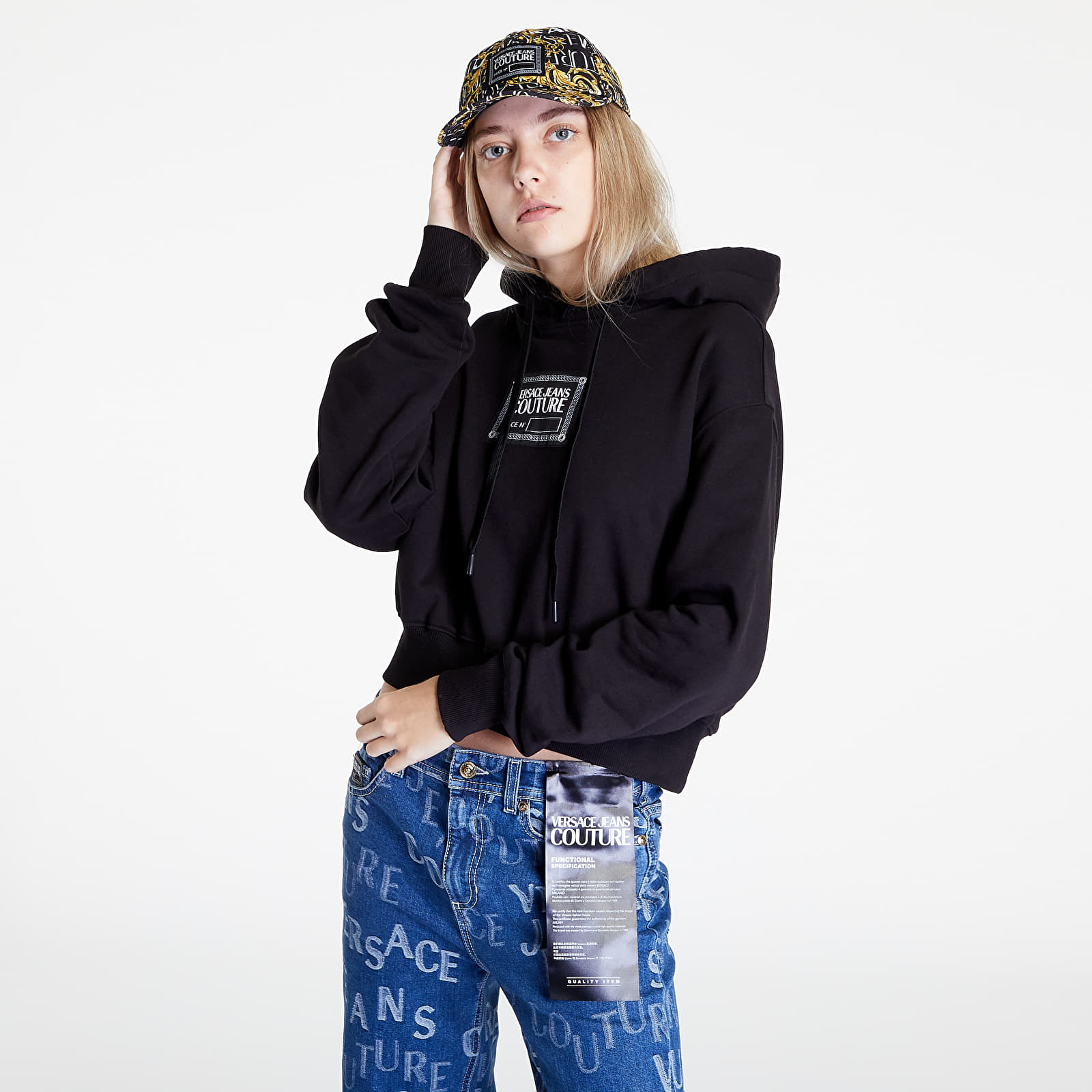 Mikiny a svetre Versace Jeans Couture O Piece Nr Label Sweatshirt Black