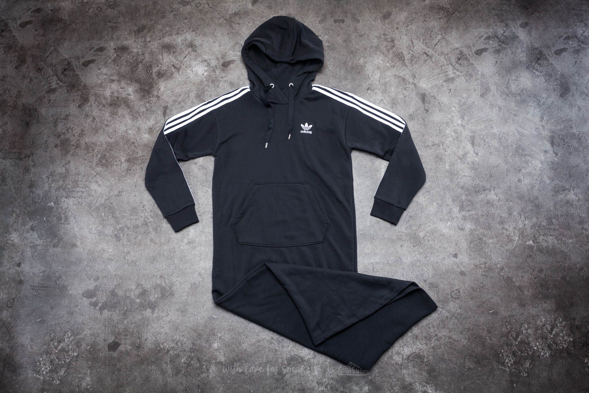 Obleke  adidas 3 Stripes Hoody Dress Black