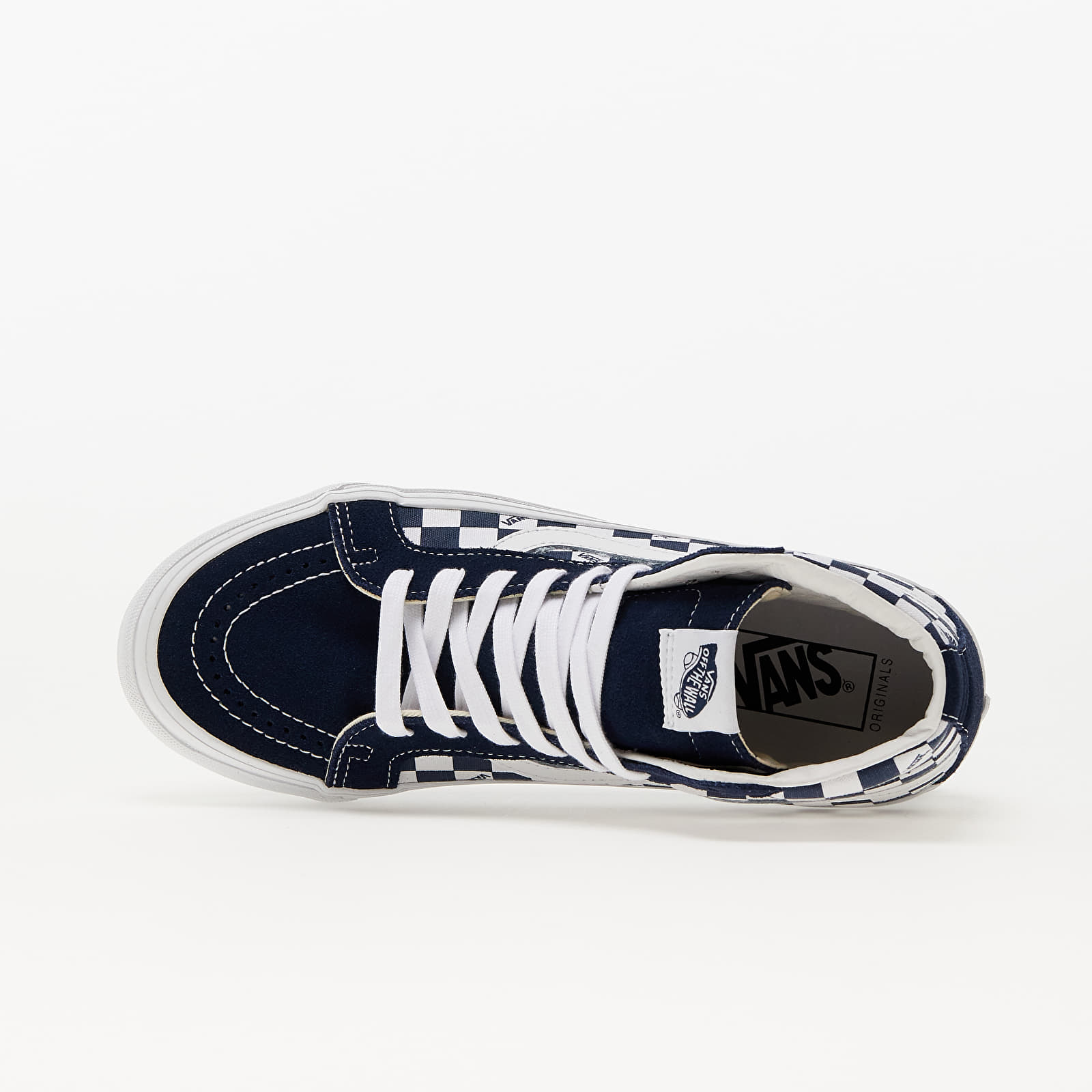 Vans checker flame old skool navy best sale & true white shoes