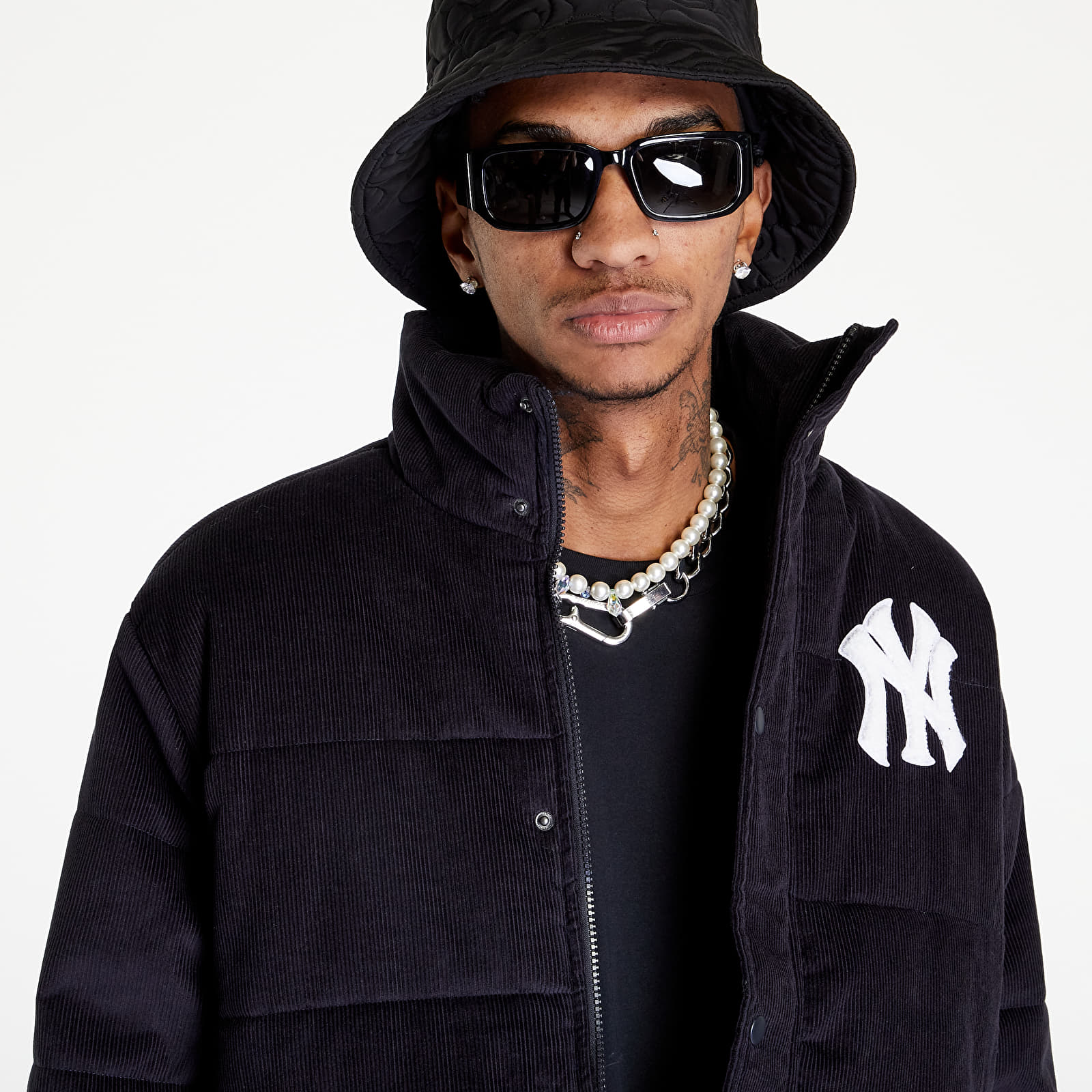 Vestes New Era Mlb Cord Puffer Jacket New York Yankees Navy White Footshop