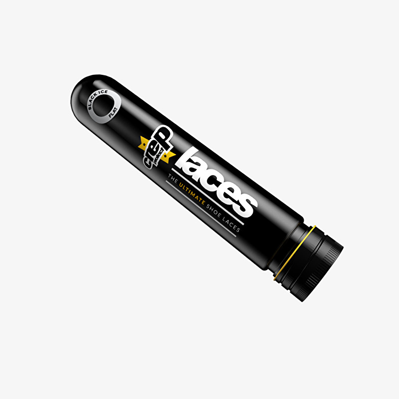 Crep Protect Pre-Treated Laces Black Ice Flat