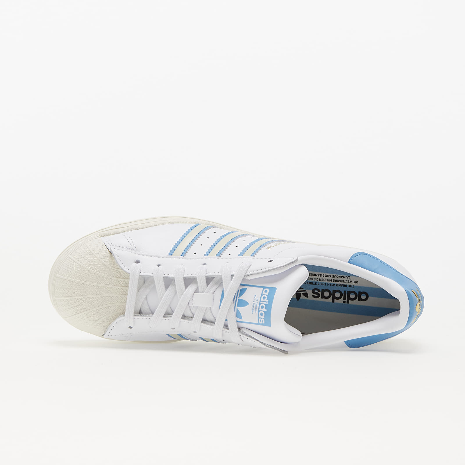 Superstar white sale light blue