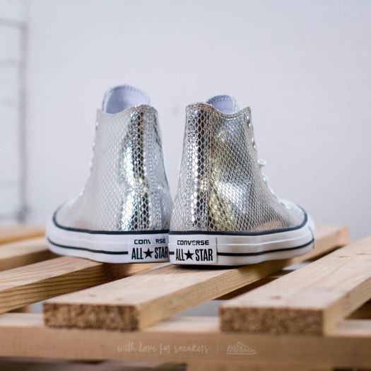 Silver store toe converse