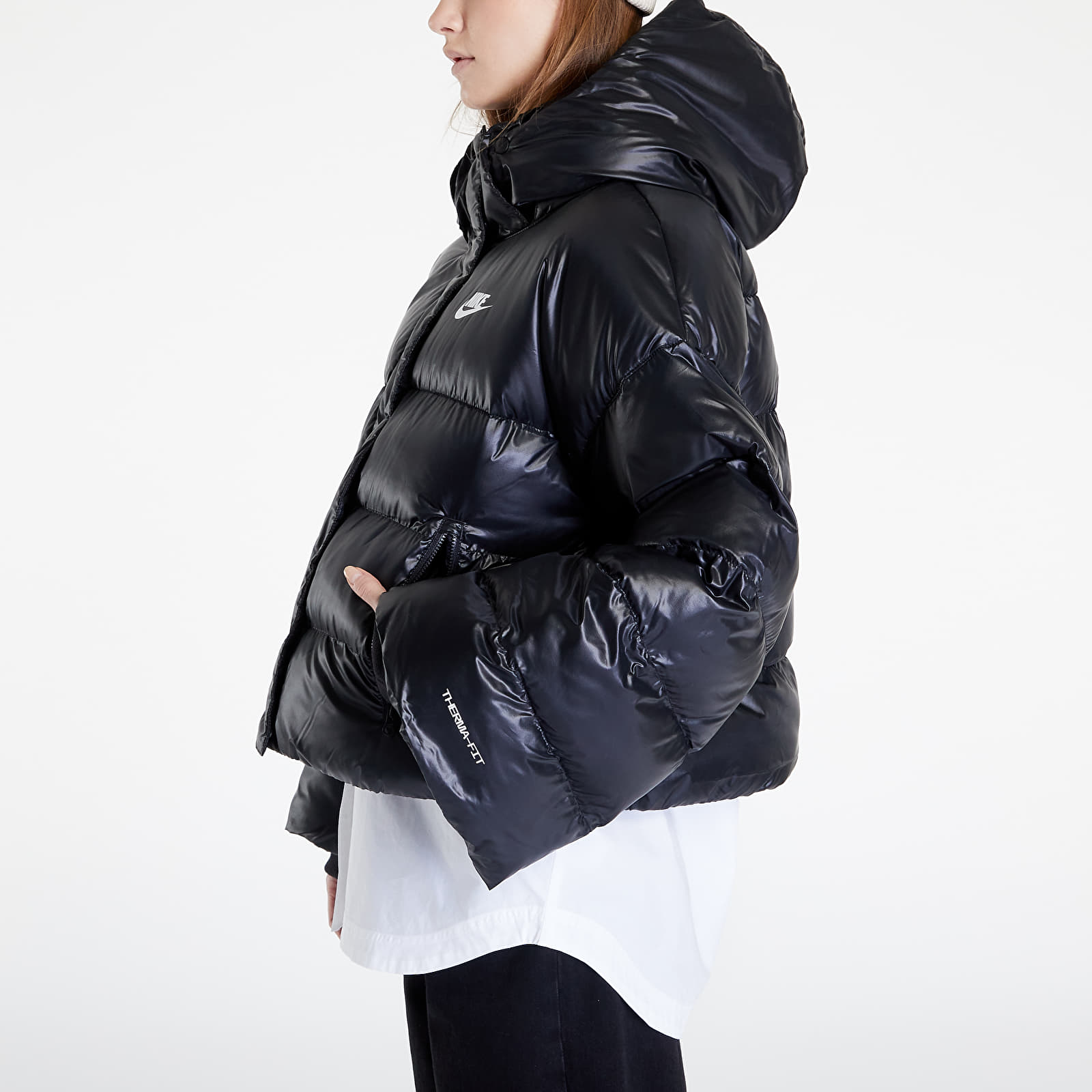 Jackets Nike Sportswear Therma FIT City Series Women s Synthetic Fill Hooded Jacket Black Footshop