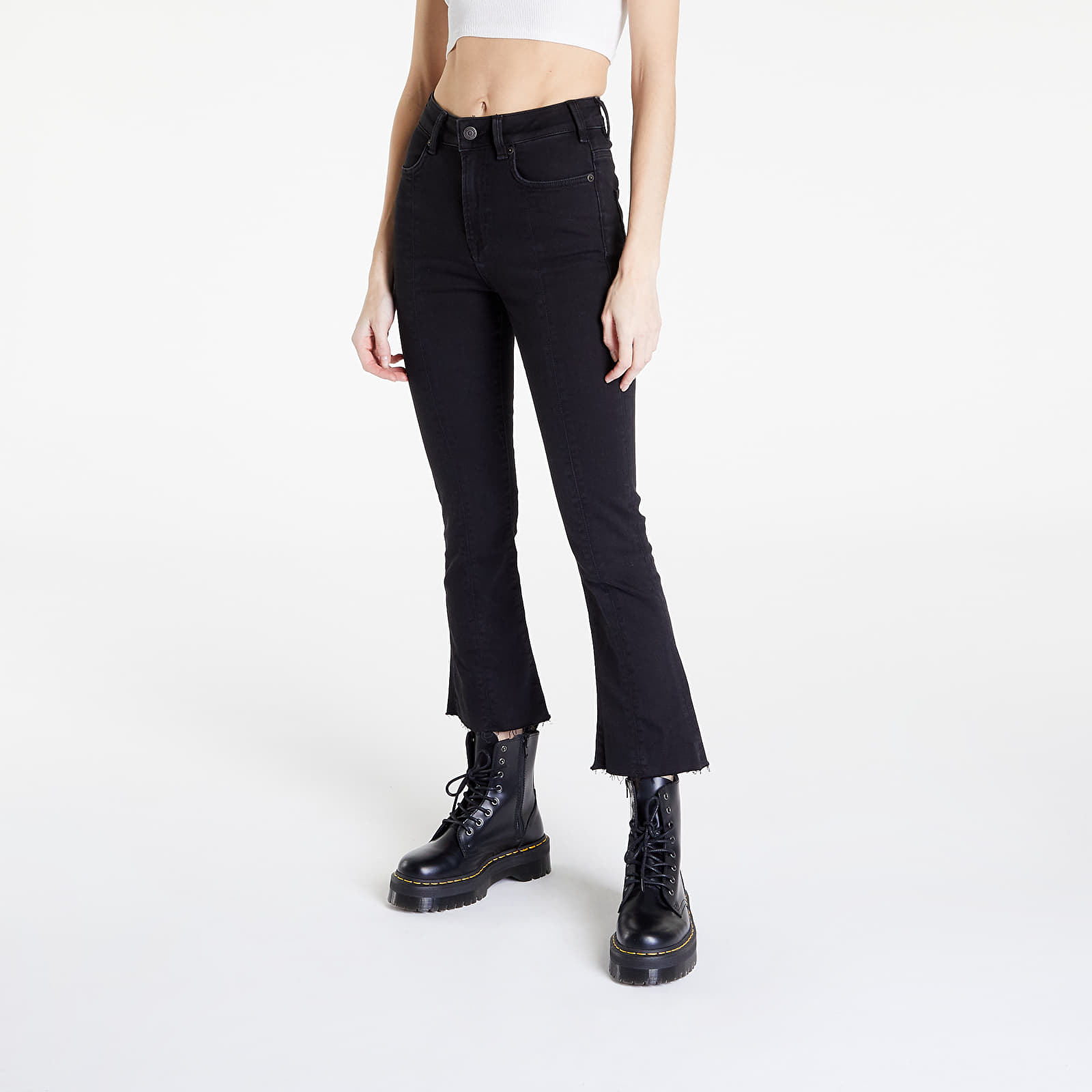 Pantaloni și blugi SELECTED Lana High Waist Bootcut Jeans Black Denim