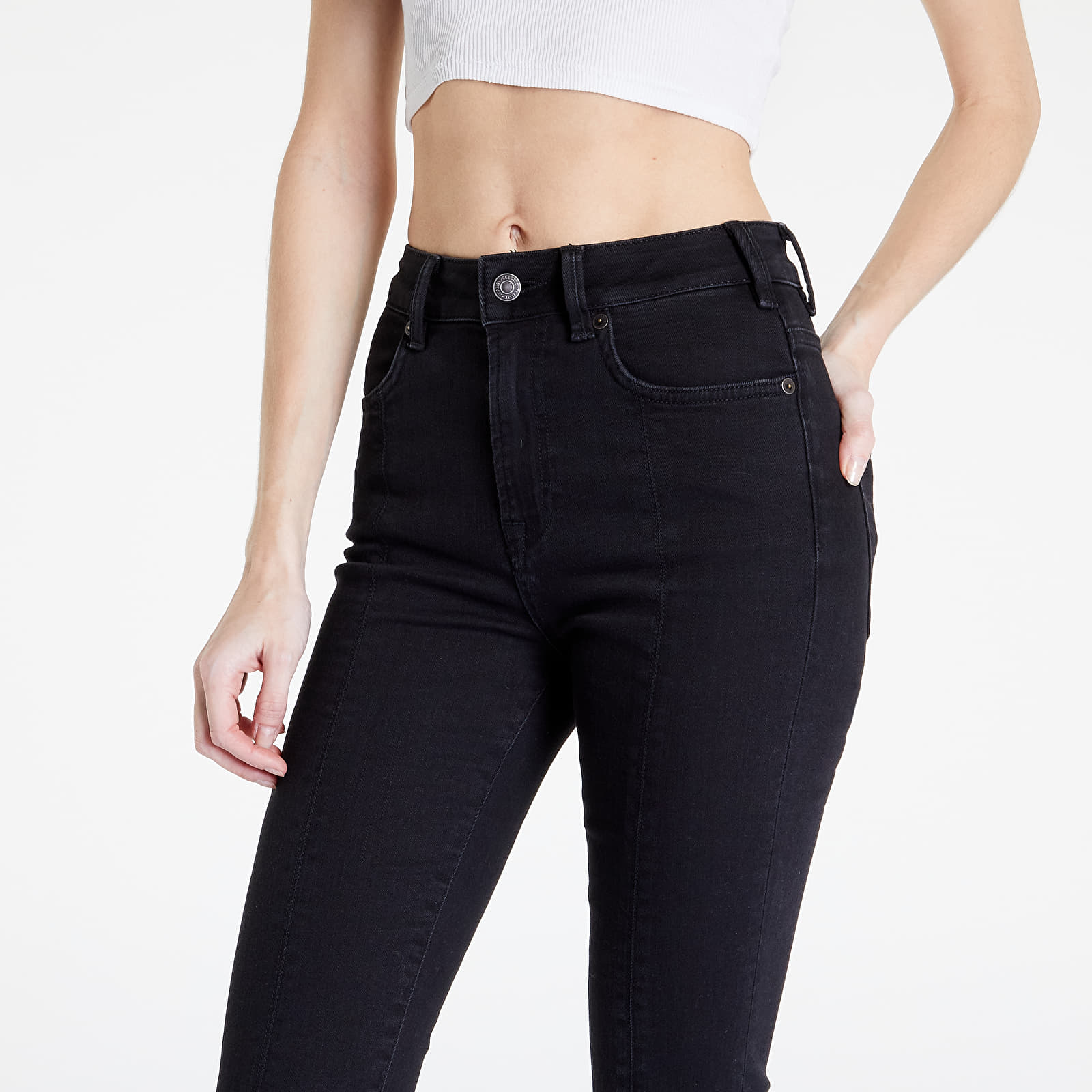 Pantaloni SELECTED Lana High Waist Bootcut Jeans Black Denim