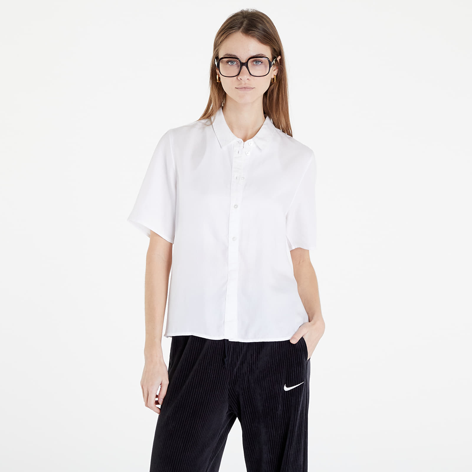Košile SELECTED Kalli Cropped Shirt Bright White