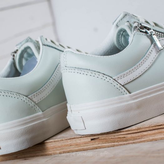 Women s shoes Vans Old Skool Zip Leather Zephyr Blue Blanc De Black Footshop