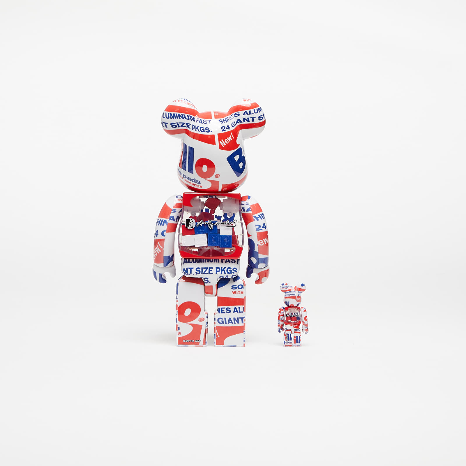 Andet tilbehør Medicom Toy Be@rbrick Andy Warhol Brillo 100% & 400% Set Multicolor