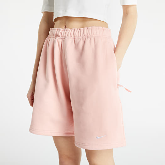 Pink nike fleece shorts top