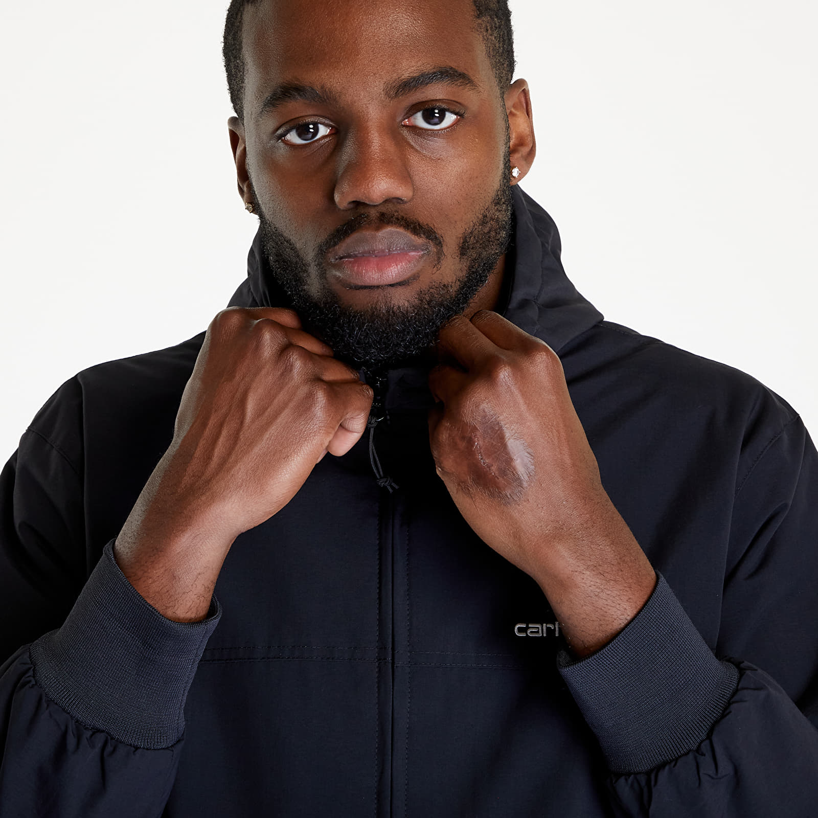 Striukės Carhartt WIP Hooded Sail Jacket Black/ White
