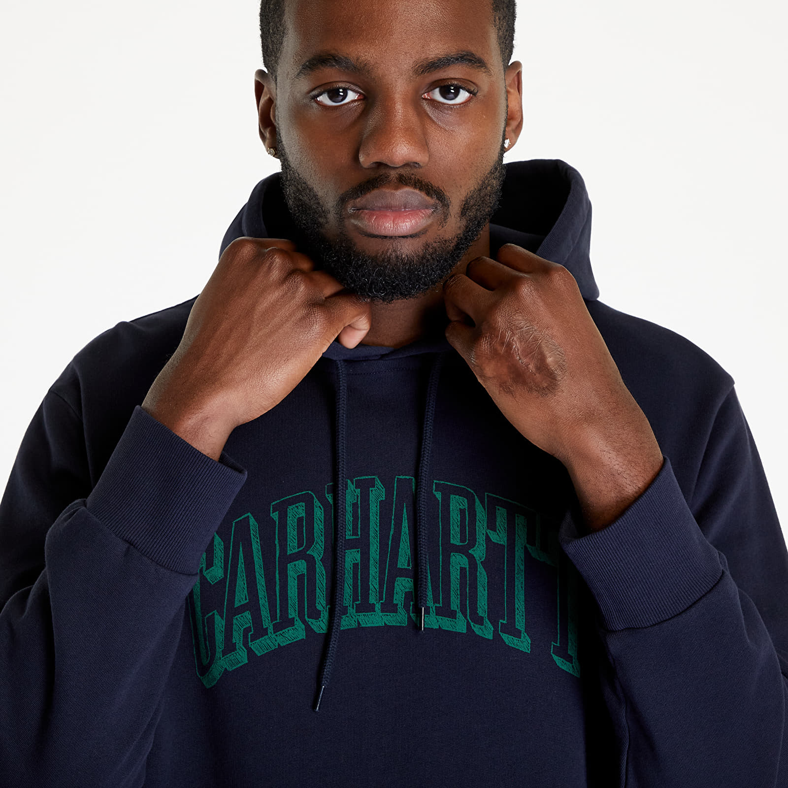 Hanorace Carhartt WIP Hooded Scrawl Sweat Dark Navy/ Bonsaï
