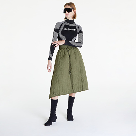 Green quilted skirt clearance