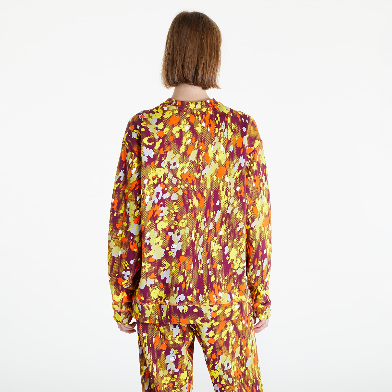Hoodies and sweatshirts adidas x Stella McCartney Floral Print Sweatshirt White/ Clear Onix/ Yellow/ Semi Impact Orange