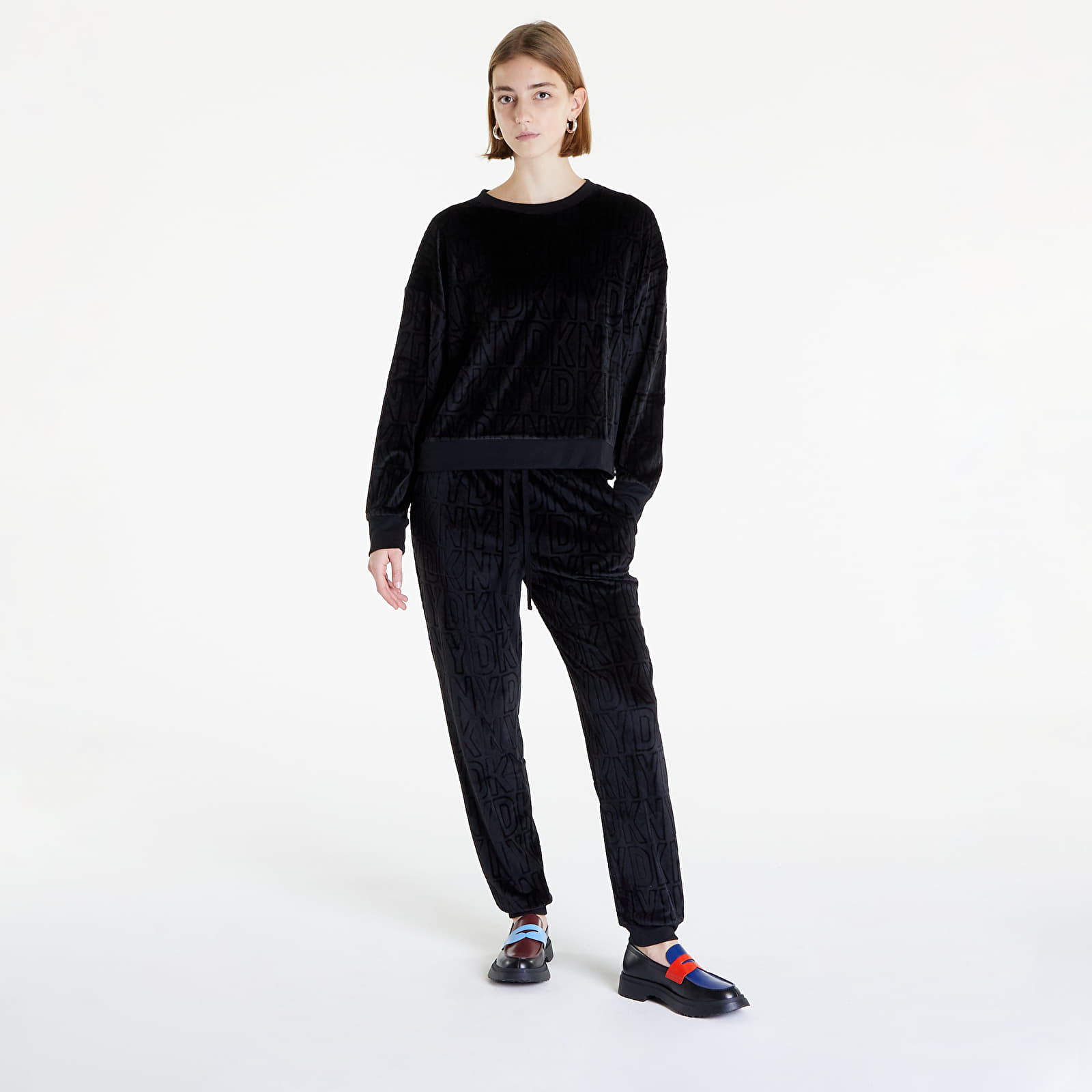 Pizsamák DKNY Sleepwear Inner New Yorker Jogger PJ L/S Black