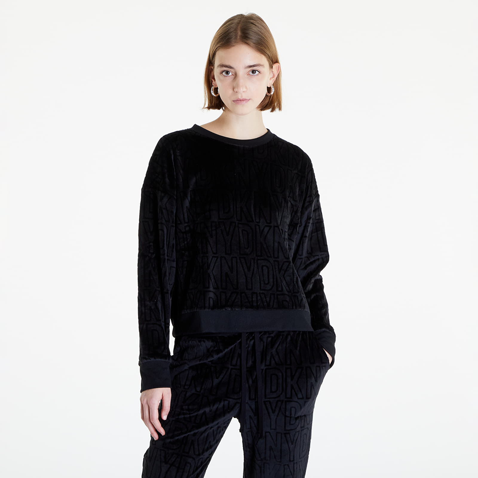 Pizsamák DKNY Sleepwear Inner New Yorker Jogger PJ L/S Black