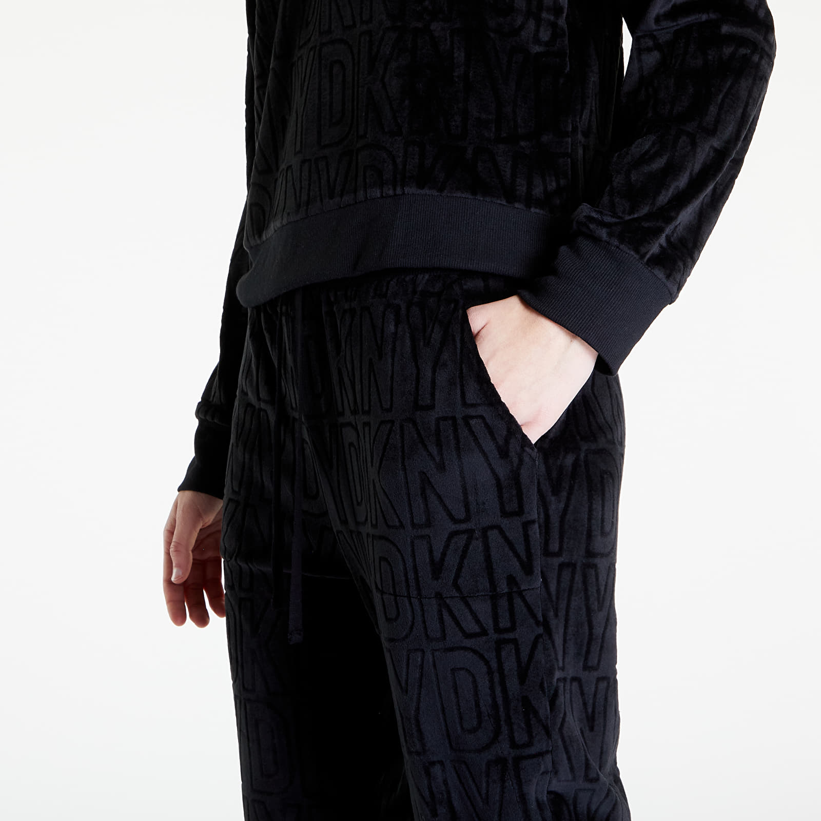 Pizsamák DKNY Sleepwear Inner New Yorker Jogger PJ L/S Black