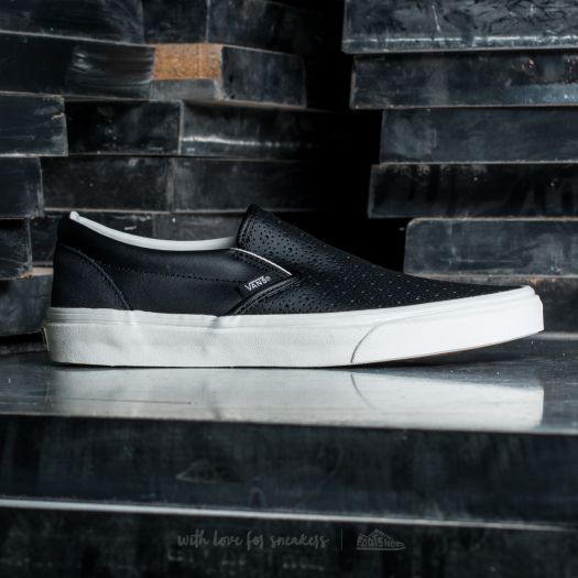 Men s shoes Vans Classic Slip On Leather Perf Black Footshop