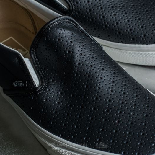 Vans leather slip on on sale