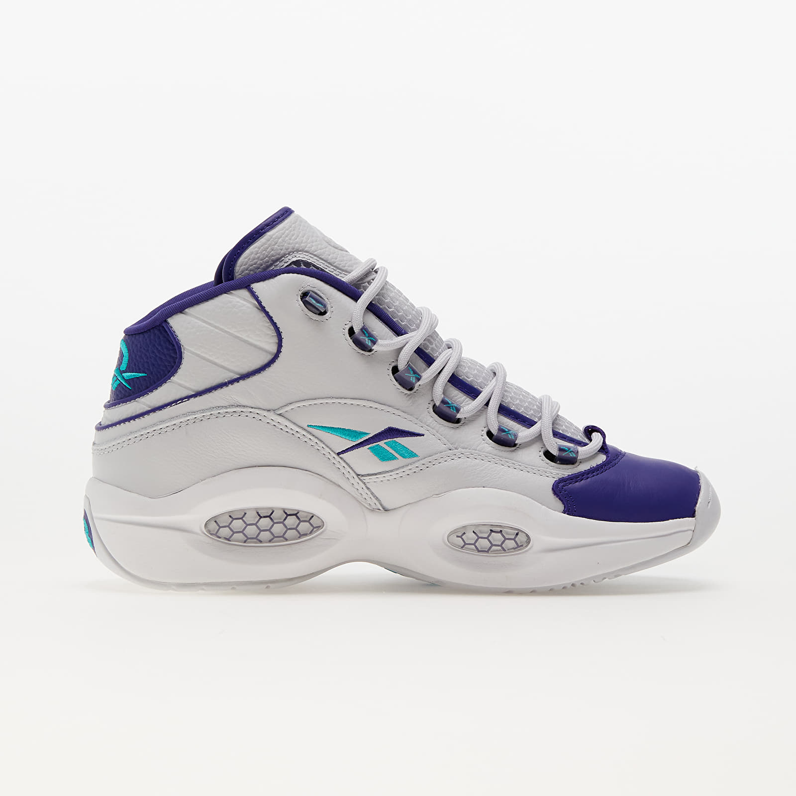 Încălțăminte și sneakerși pentru bărbați Reebok Question Mid Classic Grey 1/ Bold Purple/ Classic Teal
