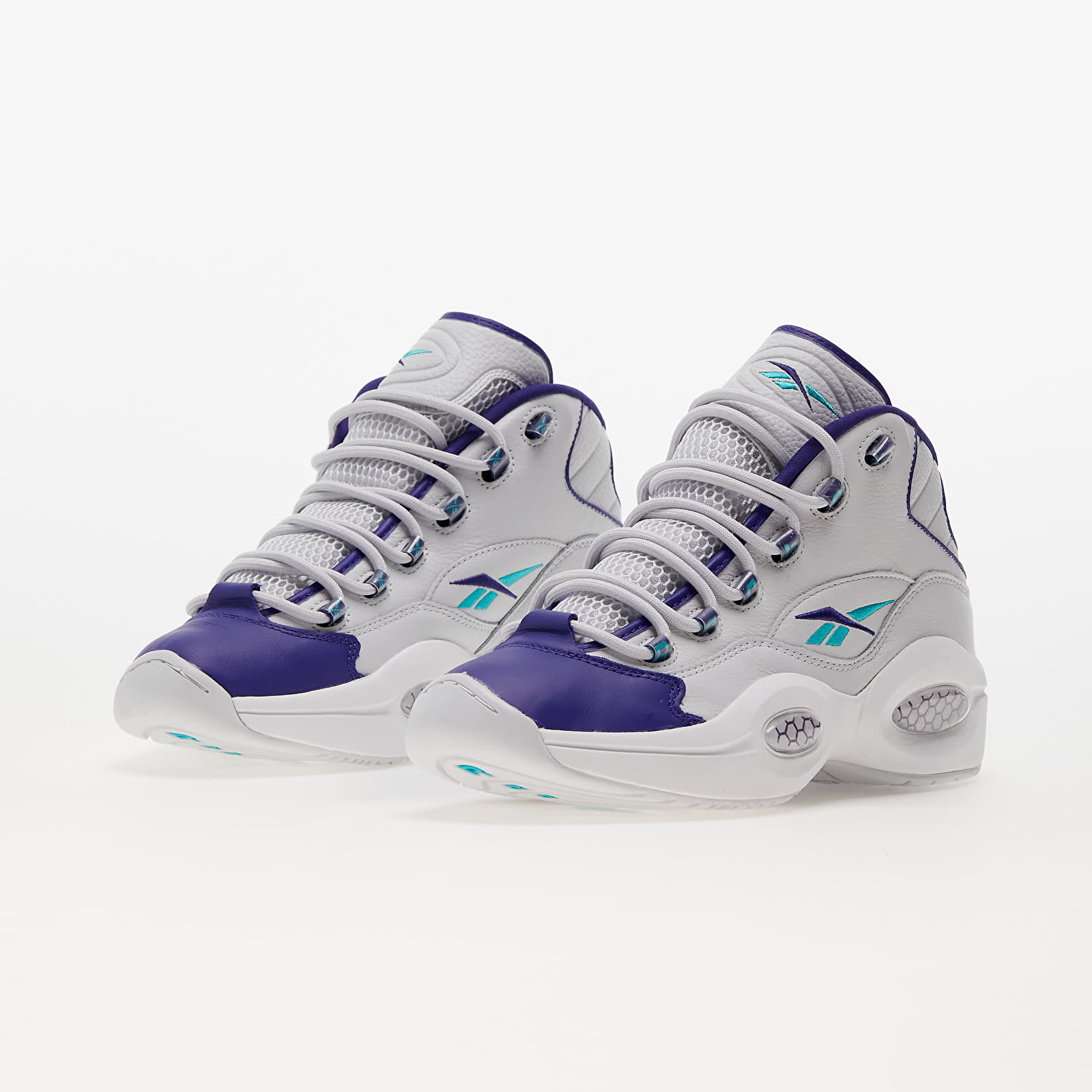 Încălțăminte și sneakerși pentru bărbați Reebok Question Mid Classic Grey 1/ Bold Purple/ Classic Teal