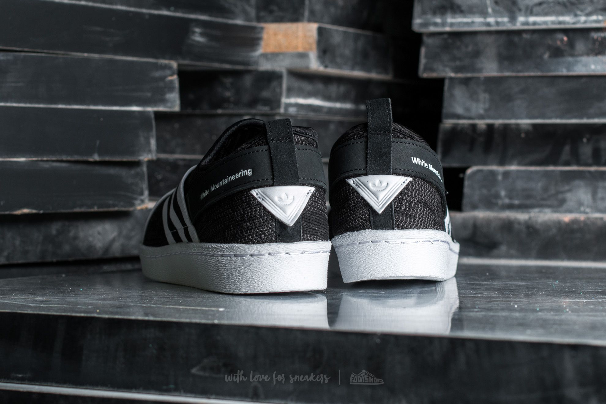 Men's shoes adidas White Mountaineering Superstar Slip On Primeknit Core Black/ Footwear White/ Footwear White
