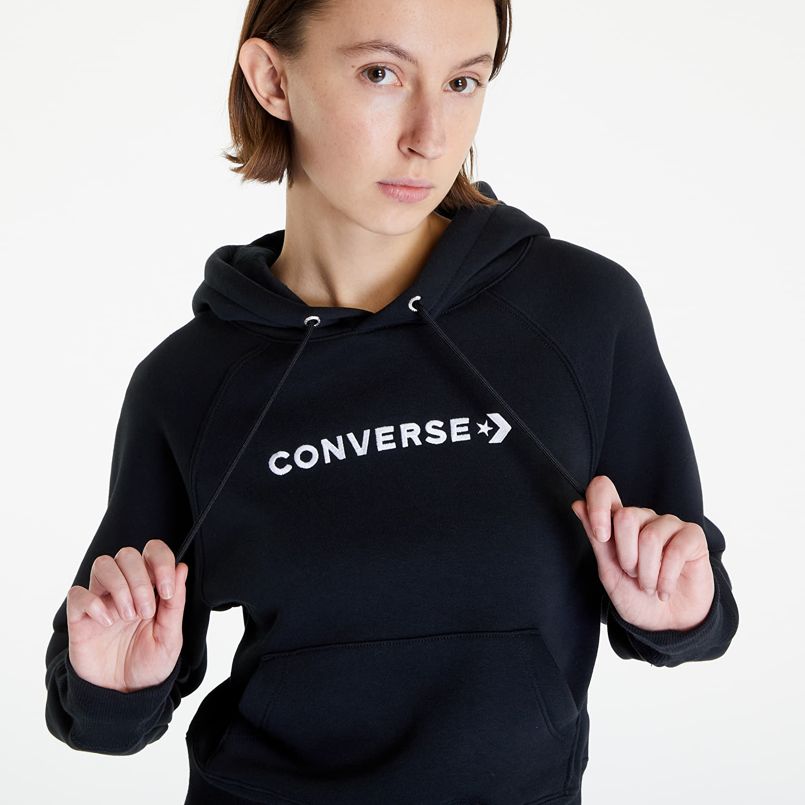 Womens black converse hoodie on sale